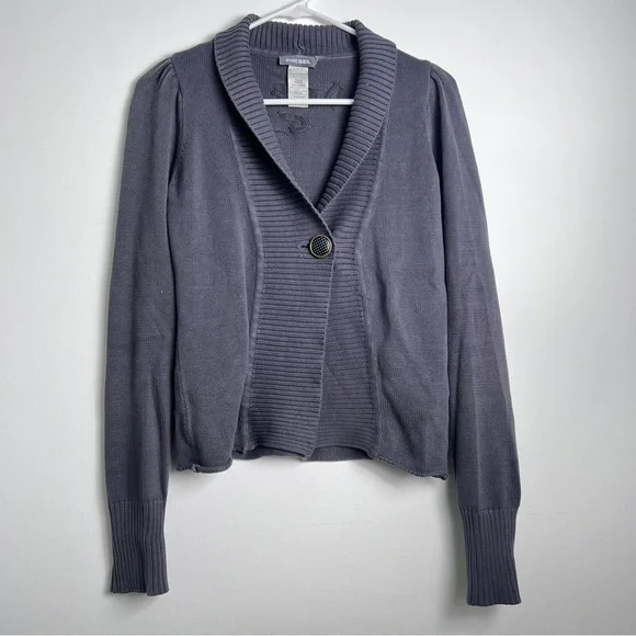 DIESEL Womens Y2K 90s “ROCK IS GRAY” Cardigan Sweater sz Small - Picture 1 of 5